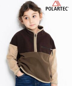 WASK / ワスク スウェット | 配色ハーフジップフリースプルオーバー(110~160cm)