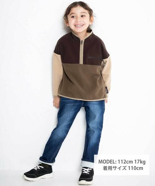 WASK / ワスク スウェット | 配色ハーフジップフリースプルオーバー(110~160cm) | 詳細5