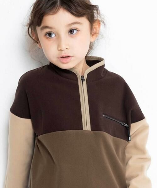 WASK / ワスク スウェット | 配色ハーフジップフリースプルオーバー(110~160cm) | 詳細6