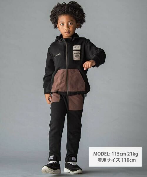 WASK / ワスク その他パンツ | 異素材ポケットエステル裏起毛パンツ(100~160cm) | 詳細1