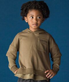 WASK / ワスク スウェット | レイヤード風BIGフーディトレーナー(110~160cm)