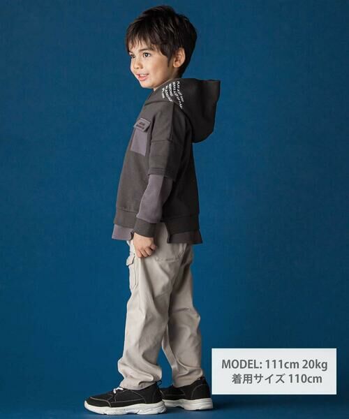 WASK / ワスク スウェット | レイヤード風BIGフーディトレーナー(110~160cm) | 詳細1