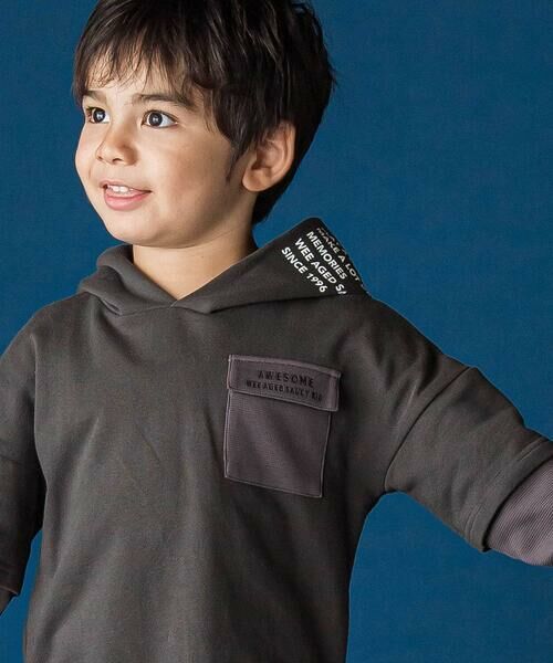 WASK / ワスク スウェット | レイヤード風BIGフーディトレーナー(110~160cm) | 詳細2