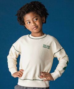 WASK / ワスク スウェット | ロゴプリント配色ステッチBIGトレーナー(110~160cm)