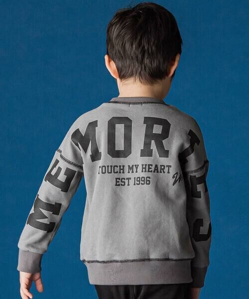 WASK / ワスク スウェット | ロゴプリント配色ステッチBIGトレーナー(110~160cm)(グレー)