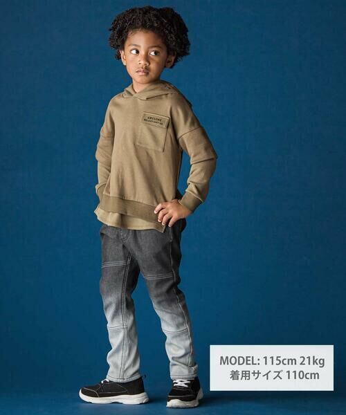 WASK / ワスク チノ・ワークパンツ | グラデーションボンディングデニムパンツ(110~160cm) | 詳細1