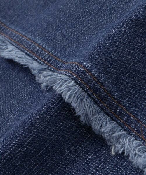 WASK / ワスク ノーカラージャケット | フリンジストレッチデニム中綿キルトジャケット(110~160cm) | 詳細14