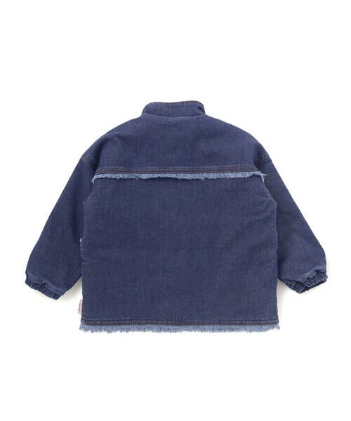 WASK / ワスク ノーカラージャケット | フリンジストレッチデニム中綿キルトジャケット(110~160cm) | 詳細6