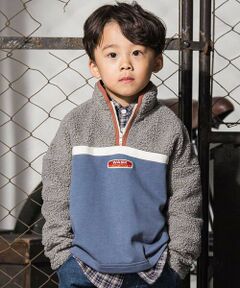 WASK / ワスク スウェット | ボア切り替えハーフジップトレーナー(110~160cm)