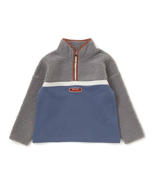 WASK / ワスク スウェット | ボア切り替えハーフジップトレーナー(110~160cm) | 詳細4