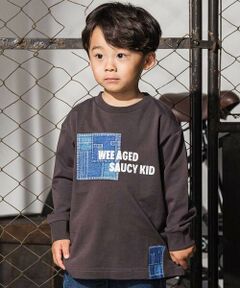 WASK / ワスク Tシャツ | デニム風プリントバスク天竺BIGTシャツ(110~160cm)