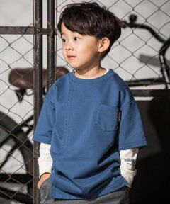 WASK / ワスク Tシャツ | アシンメトリー重ね着風BIGミニ裏毛＆ロングTシャツセット(110~160cm)