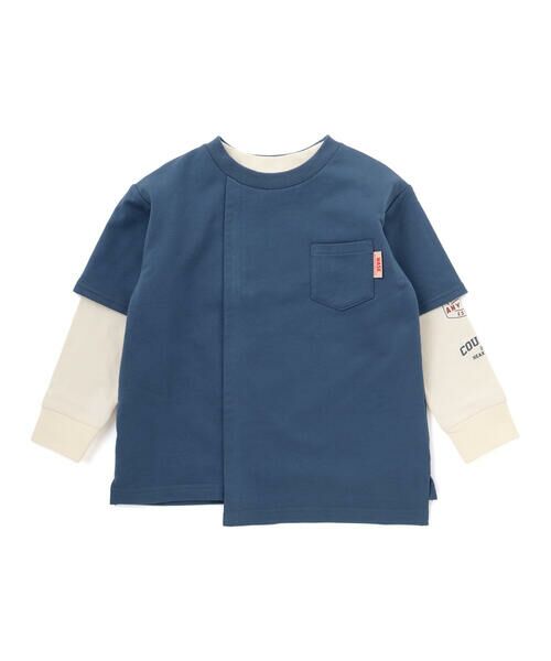 WASK / ワスク Tシャツ | アシンメトリー重ね着風BIGミニ裏毛＆ロングTシャツセット(110~160cm) | 詳細4