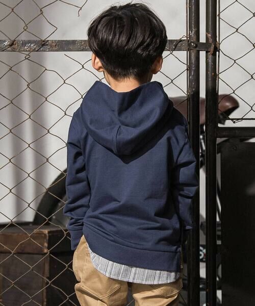 WASK / ワスク スウェット | シャツレイヤードカレッジロゴフーディ(110~160cm) | 詳細2