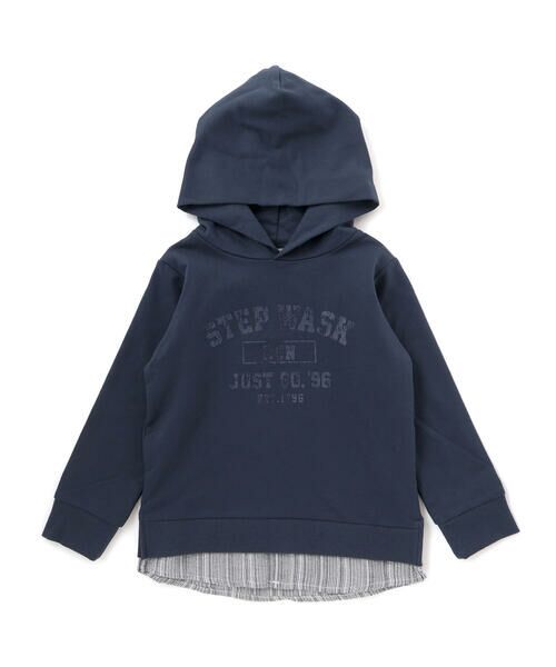 WASK / ワスク スウェット | シャツレイヤードカレッジロゴフーディ(110~160cm) | 詳細4