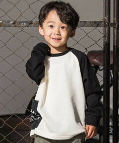 WASK / ワスク スウェット | バイカラーラグランロゴBIGトレーナー(110~160cm)