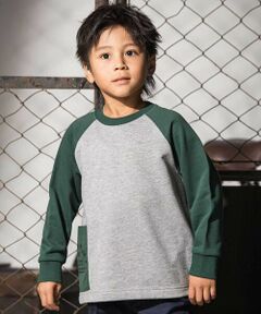 WASK / ワスク スウェット | バイカラーラグランロゴBIGトレーナー(110~160cm)