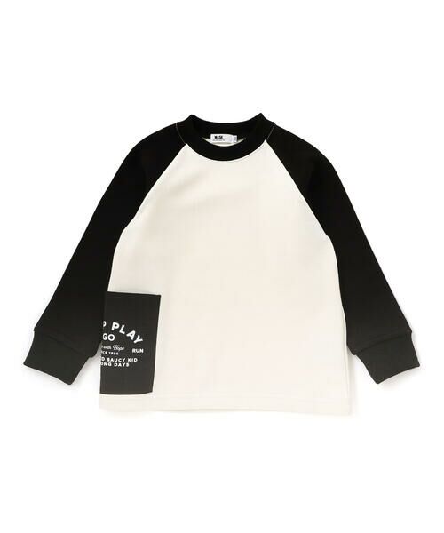 WASK / ワスク スウェット | バイカラーラグランロゴBIGトレーナー(110~160cm) | 詳細4