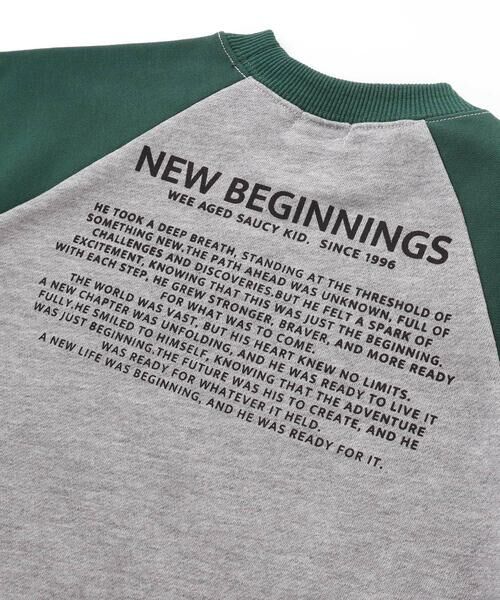 WASK / ワスク スウェット | バイカラーラグランロゴBIGトレーナー(110~160cm) | 詳細12