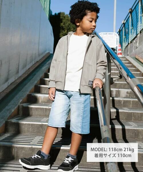 WASK / ワスク パーカー | ムラ柄ロゴ刺しゅう・ボンディングパーカー(110~160cm) | 詳細1