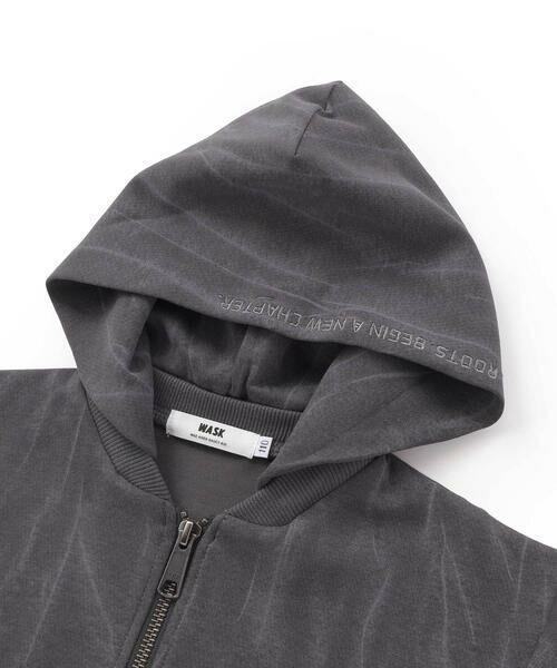 WASK / ワスク パーカー | ムラ柄ロゴ刺しゅう・ボンディングパーカー(110~160cm) | 詳細8