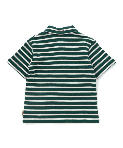 WASK / ワスク Tシャツ | スキッパーネック ボーダープレッピーBIGポロシャツ(100~160cm) | 詳細4