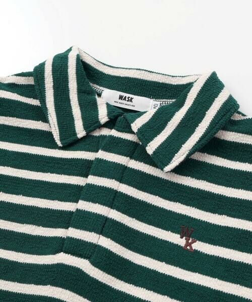 WASK / ワスク Tシャツ | スキッパーネック ボーダープレッピーBIGポロシャツ(100~160cm) | 詳細5