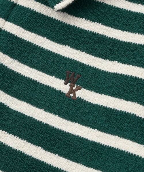 WASK / ワスク Tシャツ | スキッパーネック ボーダープレッピーBIGポロシャツ(100~160cm) | 詳細6