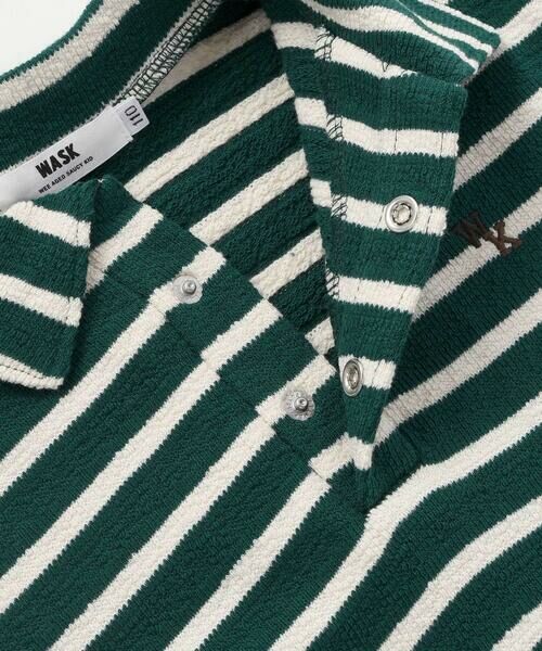 WASK / ワスク Tシャツ | スキッパーネック ボーダープレッピーBIGポロシャツ(100~160cm) | 詳細7