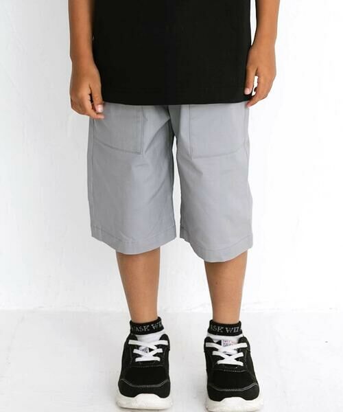 WASK / ワスク ショート・ハーフ・半端丈パンツ | 【日本製】6分丈 アウトポケット ストレッチコードレーンパンツ(90~160cm)（グレー）