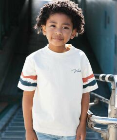 WASK / ワスク Tシャツ | 【接触冷感】ソデカラーペイント×バックロゴ クールタッチTシャツ(110~160cm)