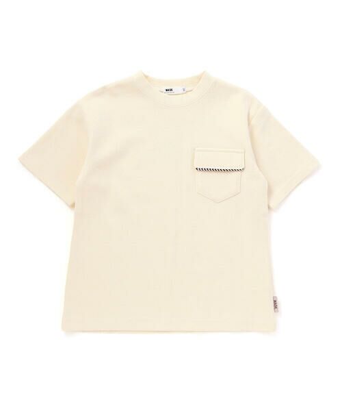 WASK / ワスク Tシャツ | WASKアイコン刺しゅう パイルBIGTシャツ(100~160cm)（オフホワイト）