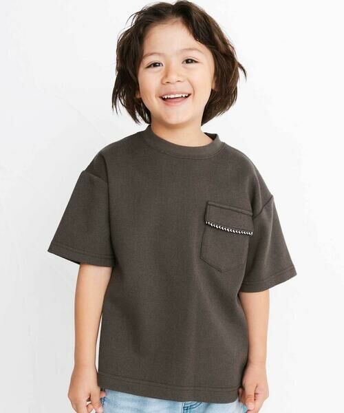 WASK / ワスク Tシャツ | WASKアイコン刺しゅう パイルBIGTシャツ(100~160cm)（グレー）