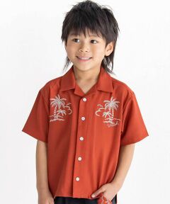 WASK / ワスク シャツ・ブラウス | パームステッチロゴ オープンアロハシャツ(110~160cm)