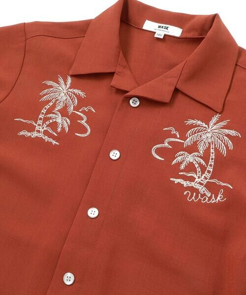 WASK / ワスク シャツ・ブラウス | パームステッチロゴ オープンアロハシャツ(110~160cm) | 詳細10