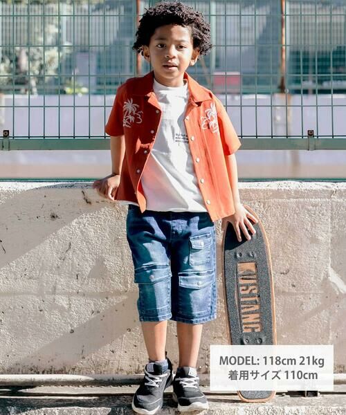 WASK / ワスク シャツ・ブラウス | パームステッチロゴ オープンアロハシャツ(110~160cm) | 詳細2