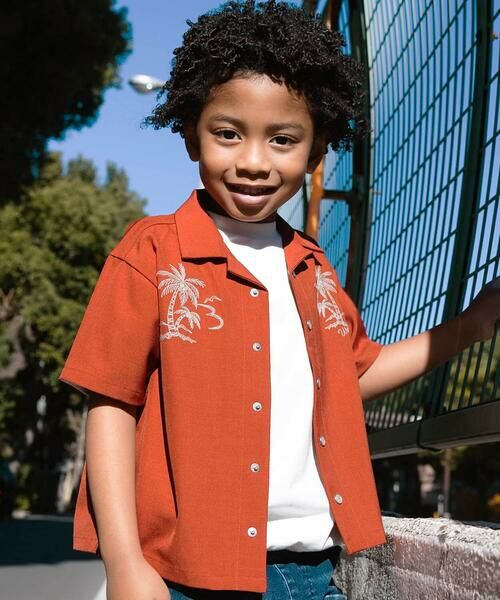 WASK / ワスク シャツ・ブラウス | パームステッチロゴ オープンアロハシャツ(110~160cm) | 詳細5