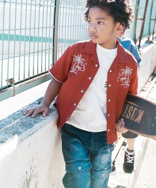 WASK / ワスク シャツ・ブラウス | パームステッチロゴ オープンアロハシャツ(110~160cm) | 詳細6