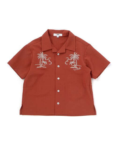 WASK / ワスク シャツ・ブラウス | パームステッチロゴ オープンアロハシャツ(110~160cm) | 詳細7
