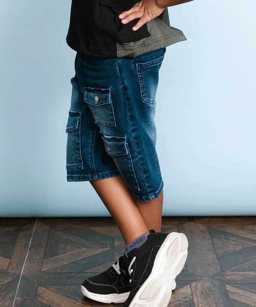 WASK / ワスク ショート・ハーフ・半端丈パンツ | 【接触冷感】6分丈 フラップポケット ストレッチデニムパンツ(110~160cm) | 詳細2