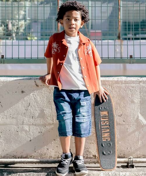 WASK / ワスク ショート・ハーフ・半端丈パンツ | 【接触冷感】6分丈 フラップポケット ストレッチデニムパンツ(110~160cm) | 詳細4