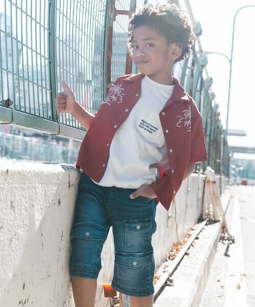 WASK / ワスク ショート・ハーフ・半端丈パンツ | 【接触冷感】6分丈 フラップポケット ストレッチデニムパンツ(110~160cm) | 詳細5