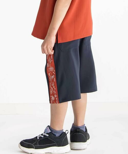 WASK / ワスク ショート・ハーフ・半端丈パンツ | 5.5分丈 パームステッチバイカラー トロストレッチパンツ(110~160cm) | 詳細4