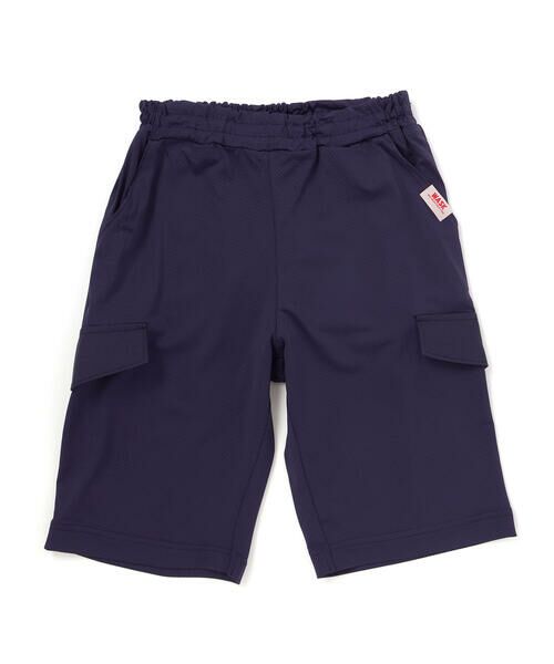 WASK / ワスク ショート・ハーフ・半端丈パンツ | 【接触冷感】5.5分丈 ナイロンフラップポケットパンツ(100~160cm)（ネイビー）