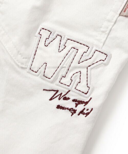 WASK / ワスク ショート・ハーフ・半端丈パンツ | 【接触冷感】６分丈ロゴパッチ ホワイトストレッチデニム(110~160cm) | 詳細10