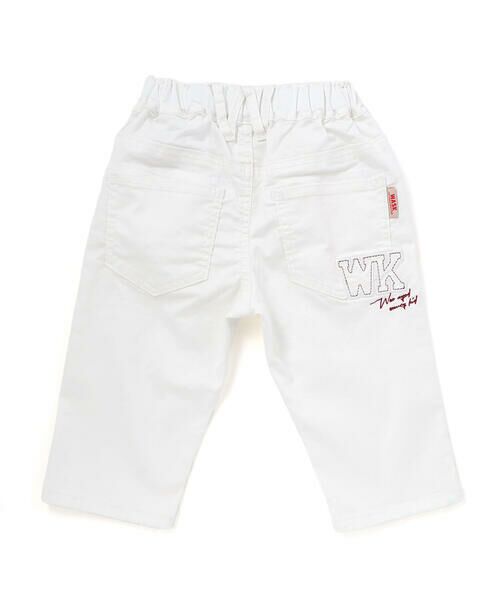 WASK / ワスク ショート・ハーフ・半端丈パンツ | 【接触冷感】６分丈ロゴパッチ ホワイトストレッチデニム(110~160cm) | 詳細4
