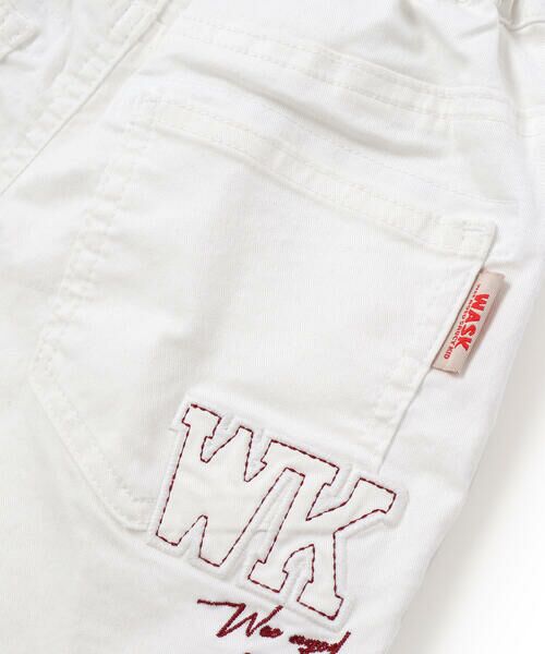 WASK / ワスク ショート・ハーフ・半端丈パンツ | 【接触冷感】６分丈ロゴパッチ ホワイトストレッチデニム(110~160cm) | 詳細9