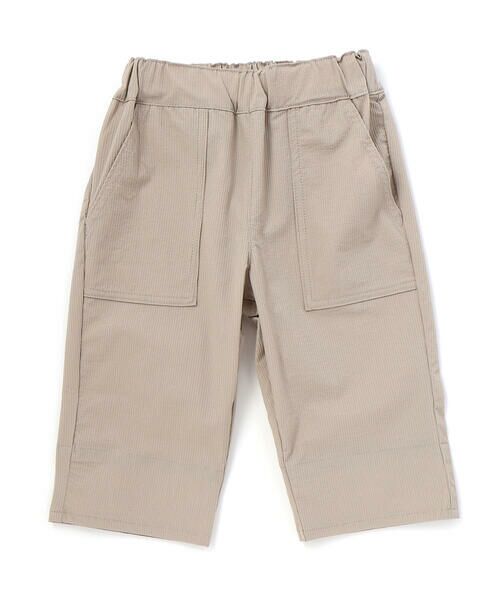 WASK / ワスク ショート・ハーフ・半端丈パンツ | 6分丈 恐竜プリントコードストレッチパンツ(100~160cm)（ベージュ）