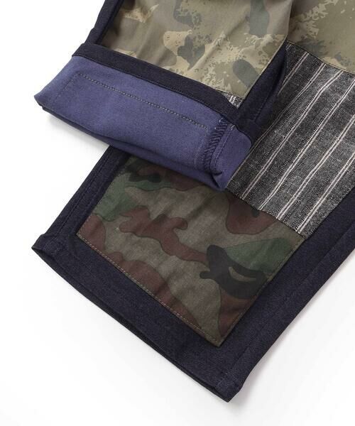 WASK / ワスク ショート・ハーフ・半端丈パンツ | インディゴ×迷彩ストレッチ6分丈パンツ(110~160cm) | 詳細13