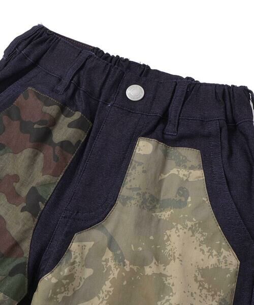WASK / ワスク ショート・ハーフ・半端丈パンツ | インディゴ×迷彩ストレッチ6分丈パンツ(110~160cm) | 詳細6